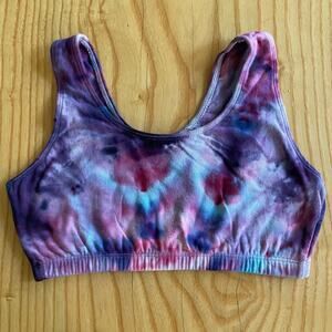 Ice Dyed Sports Bra - Tie Dye Bralette Hand-dyed - Boho Hippie - 34 Small/Medium